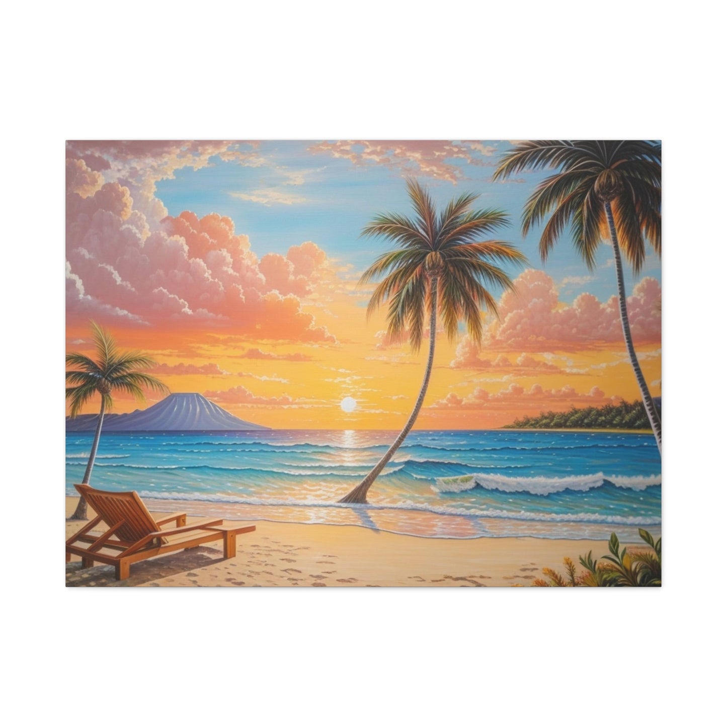 Canvas Gallery Wraps Beach oil Painting