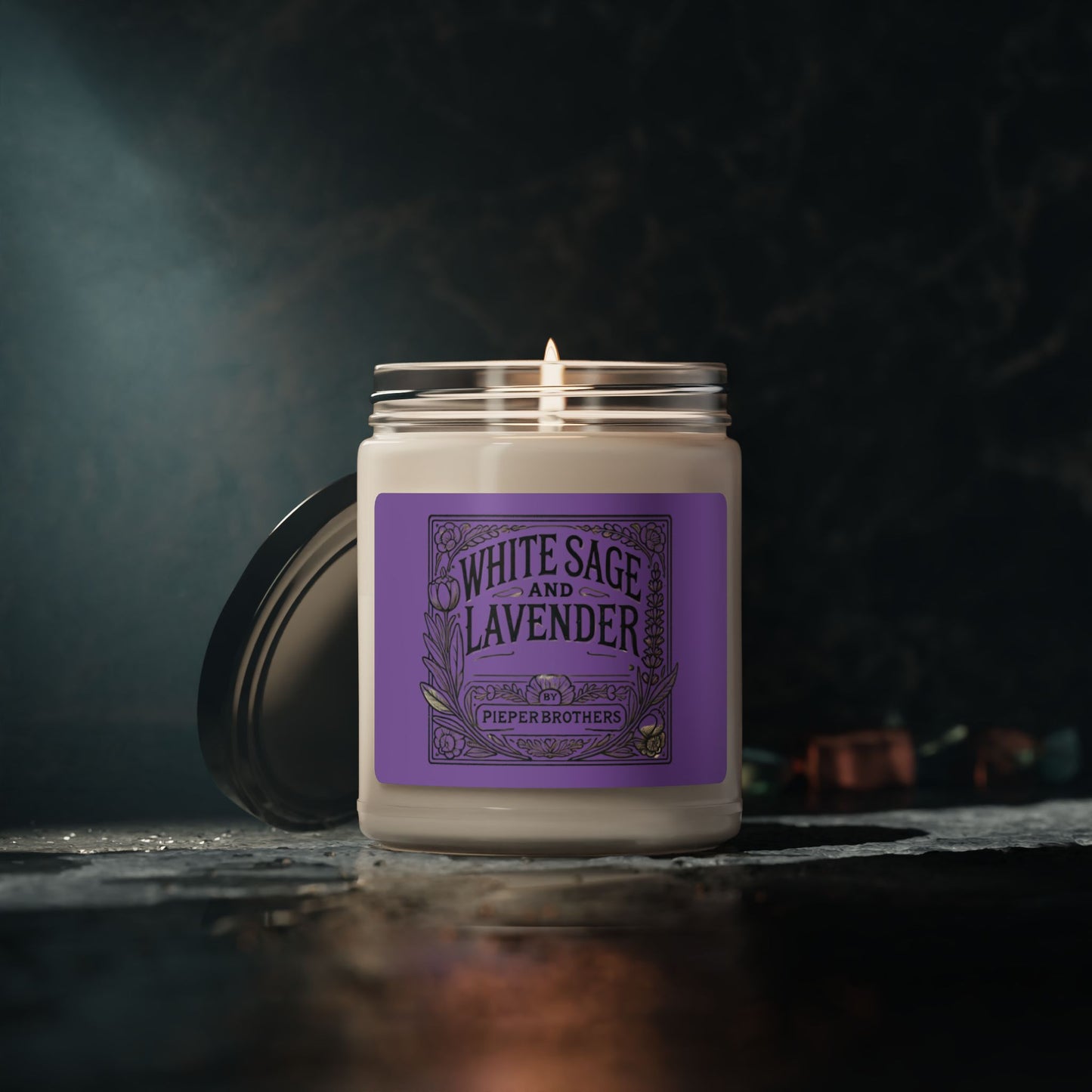 White Sage & Lavender Scented Soy Candle, 9oz