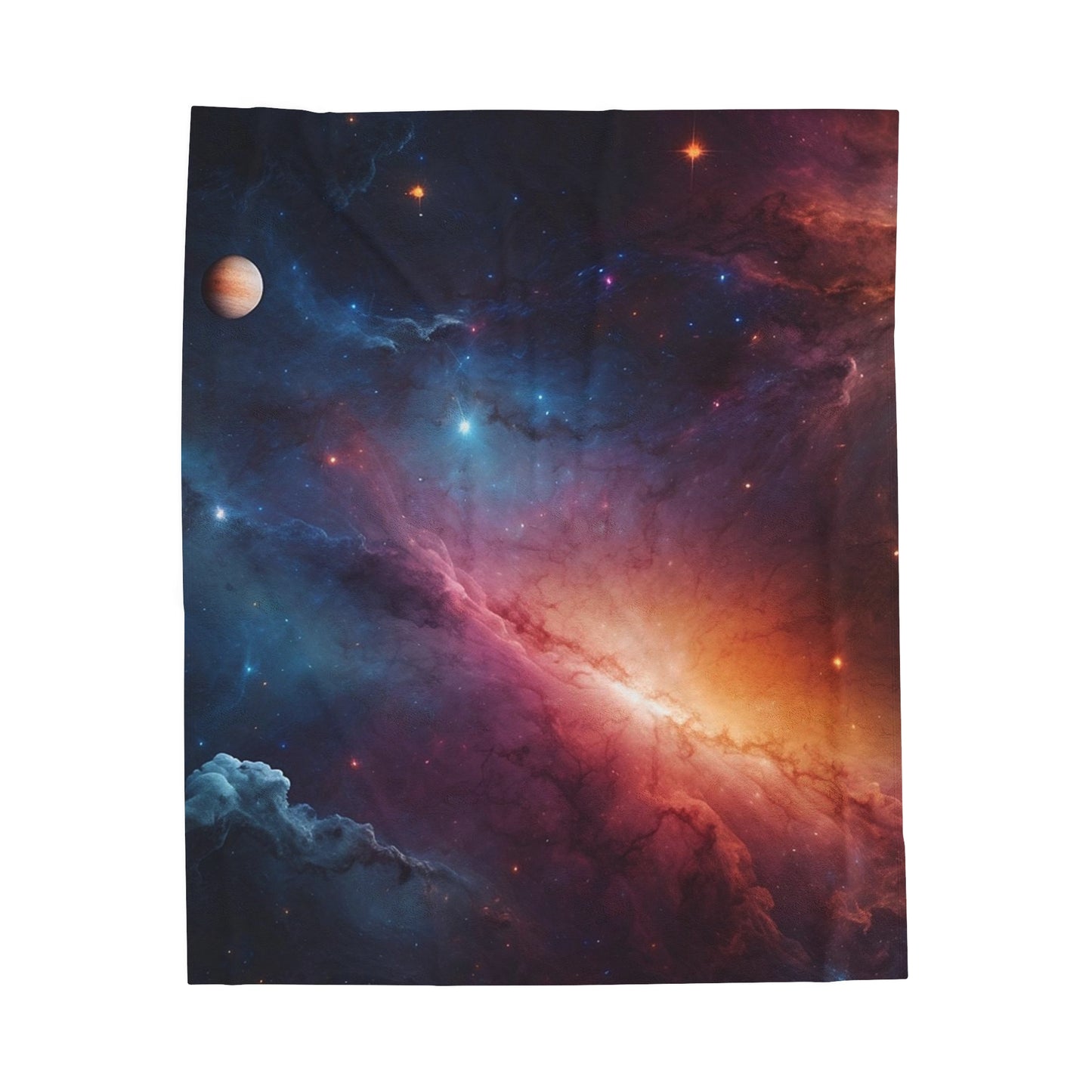 Velveteen Plush Blanket Outer Limits Space