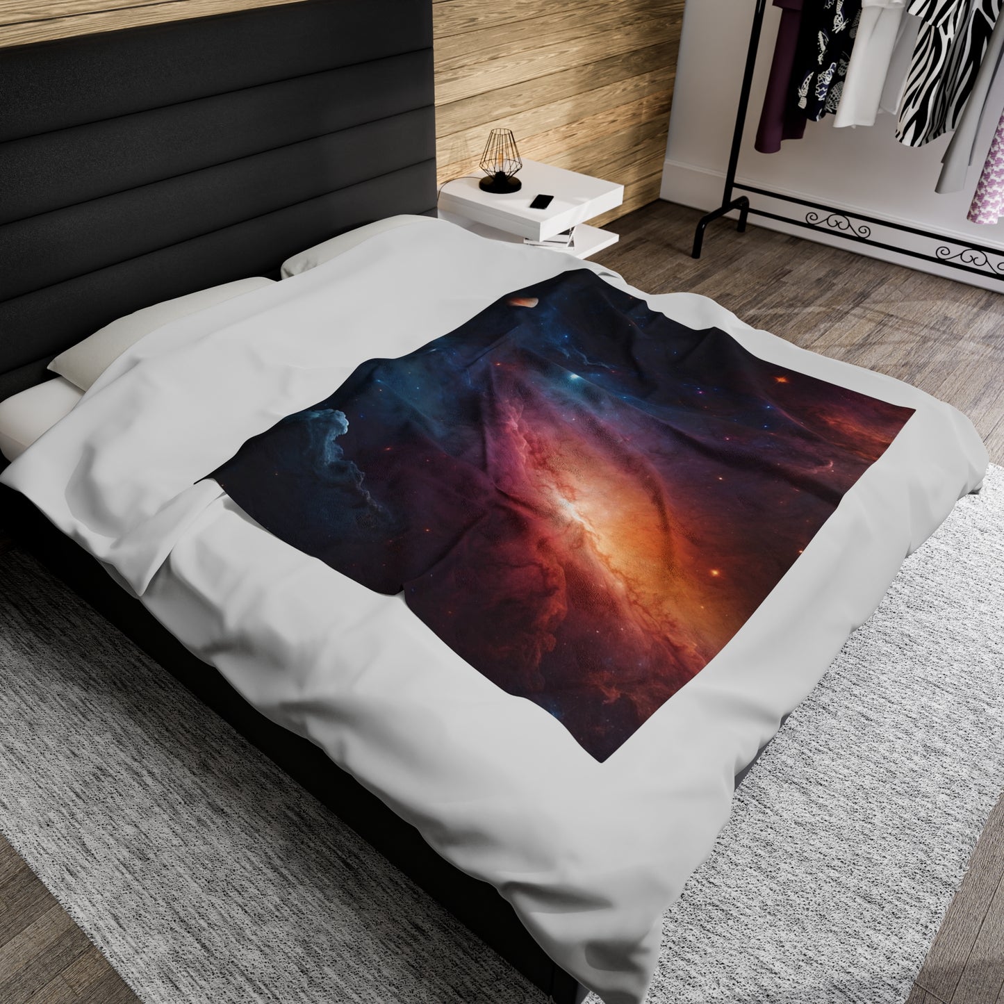 Velveteen Plush Blanket Outer Limits Space