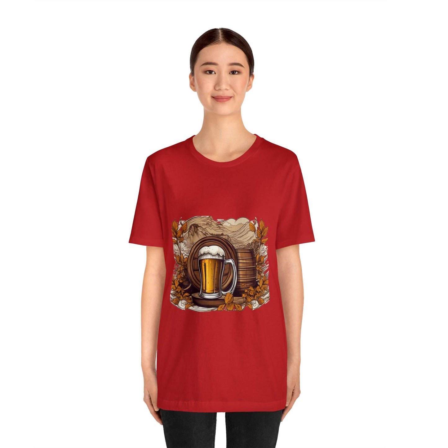 Unisex Jersey Short Sleeve Tee Fall Beer T- Shirt