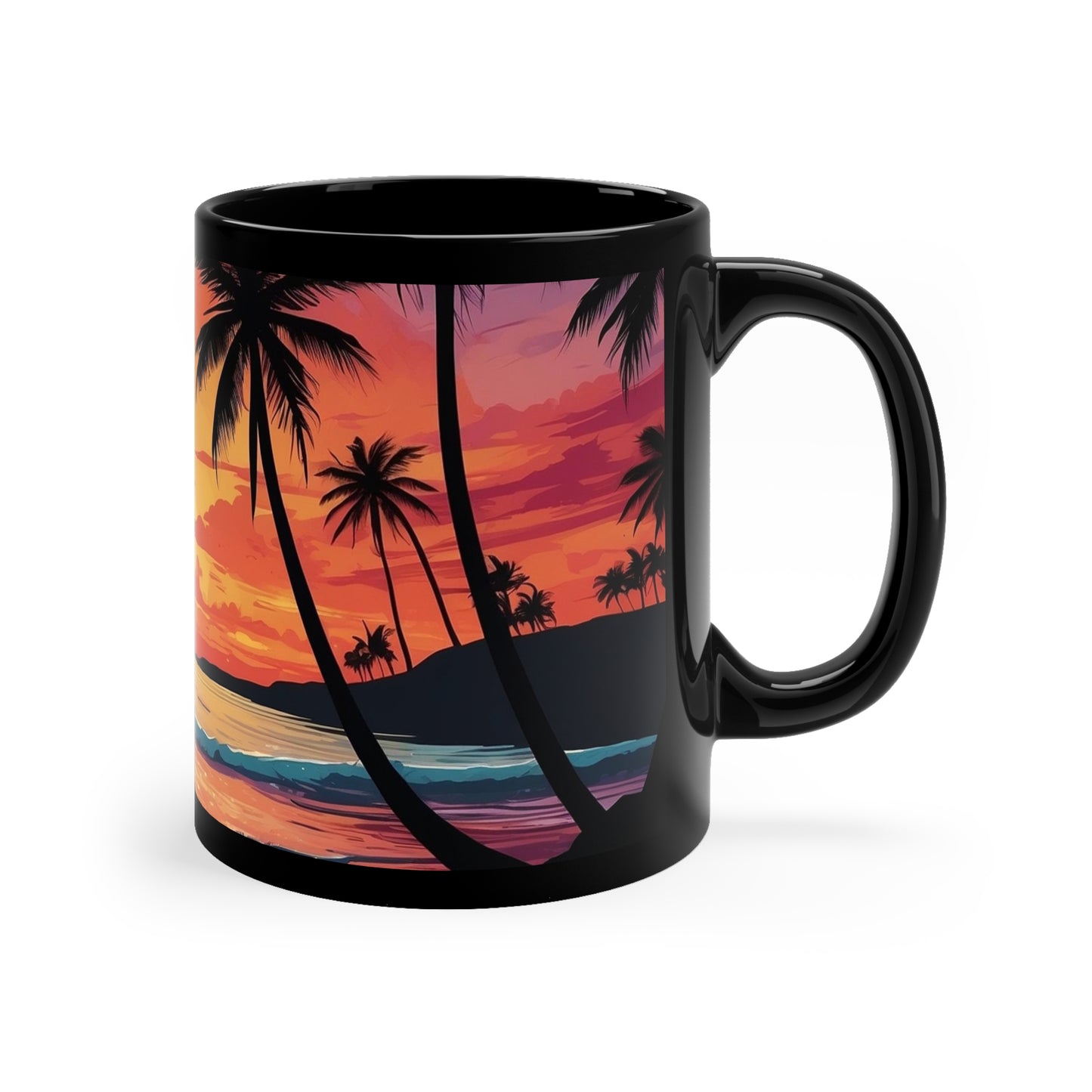 11oz Black Mug Beach vibes