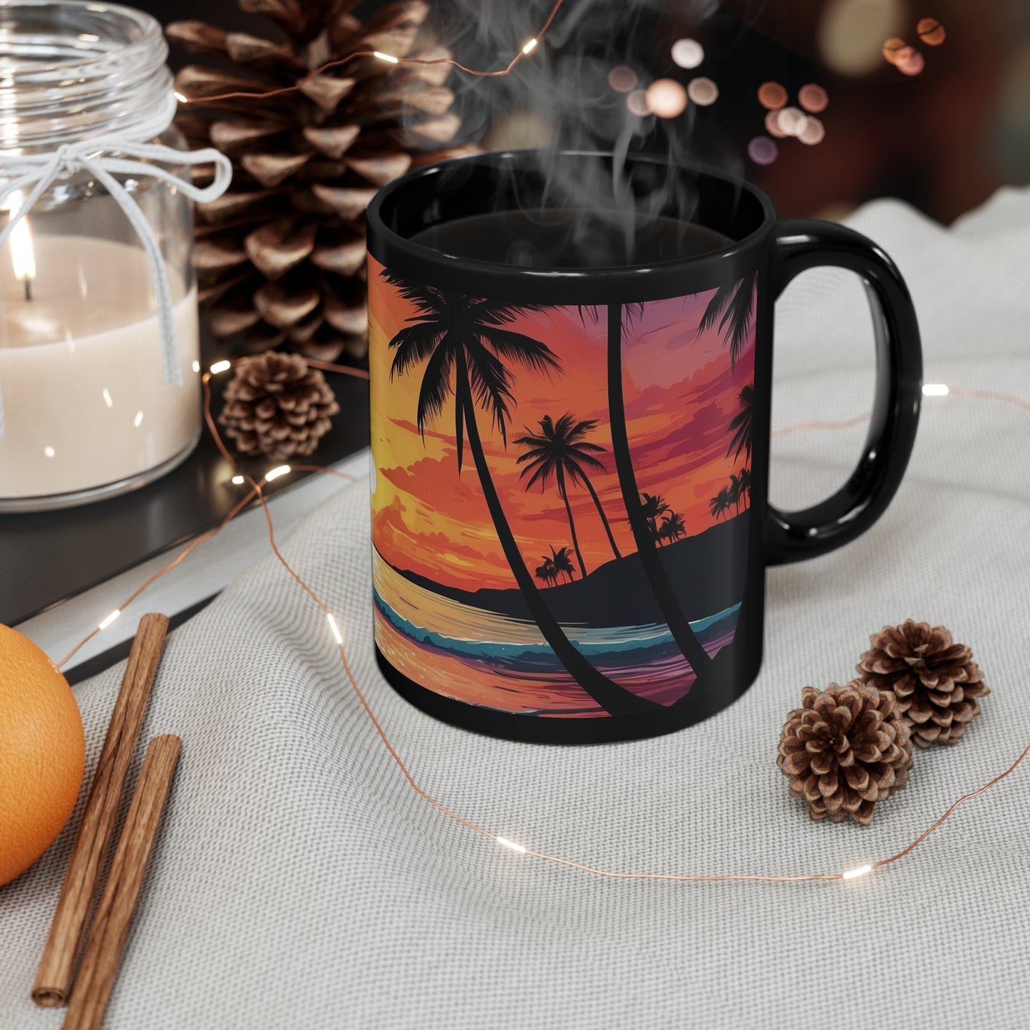 11oz Black Mug Beach vibes