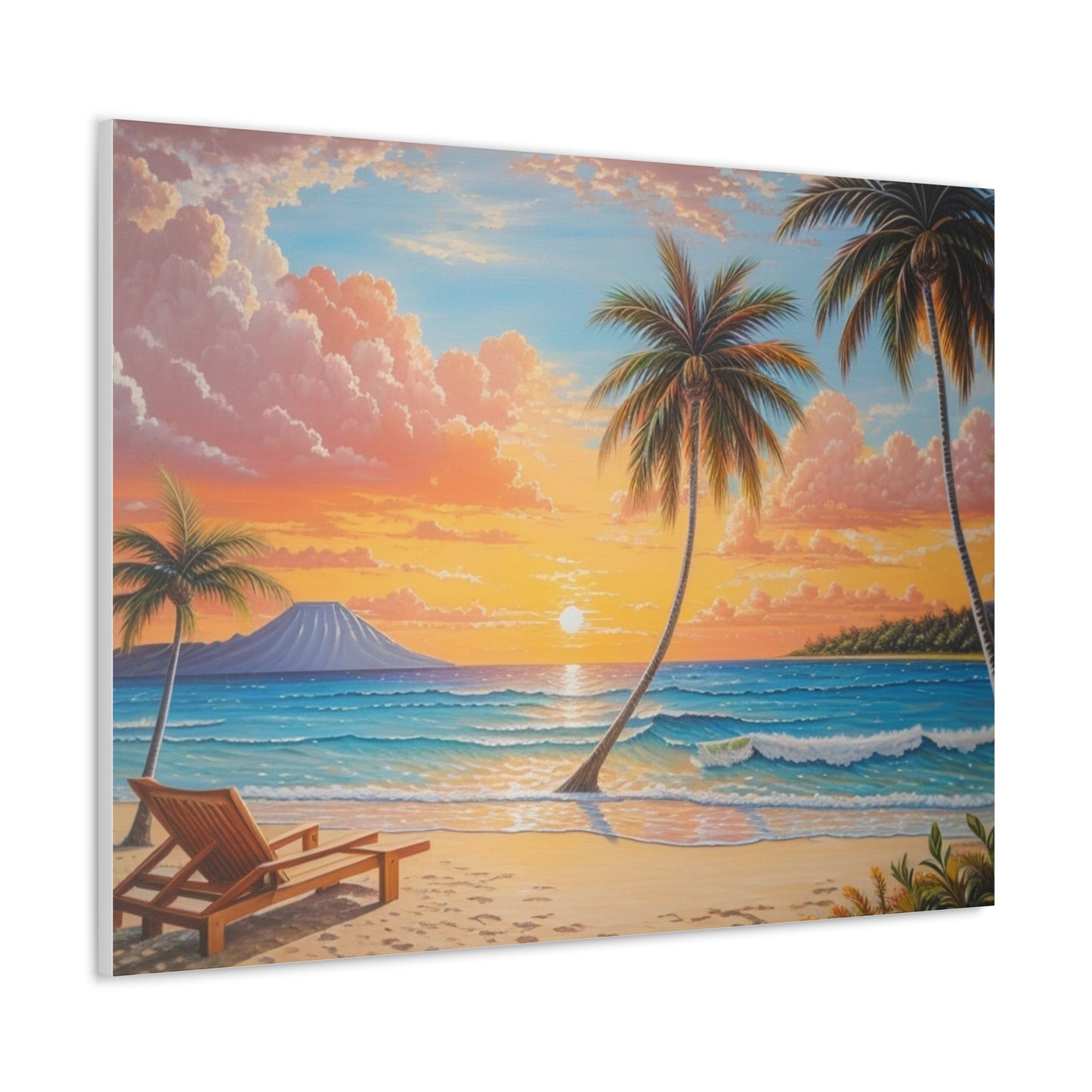 Canvas Gallery Wraps Beach oil Painting