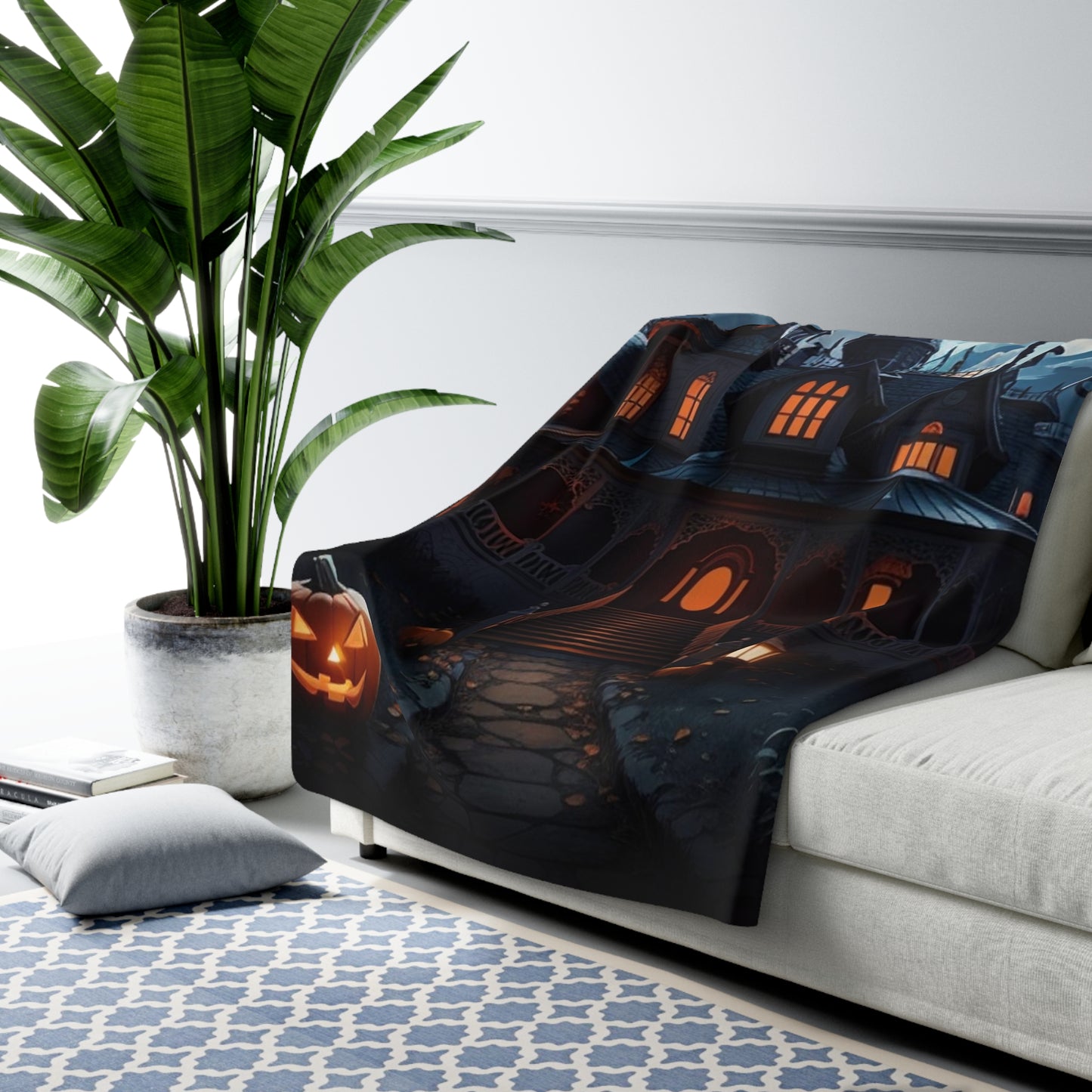 Sherpa Fleece Blanket Halloween Warm up