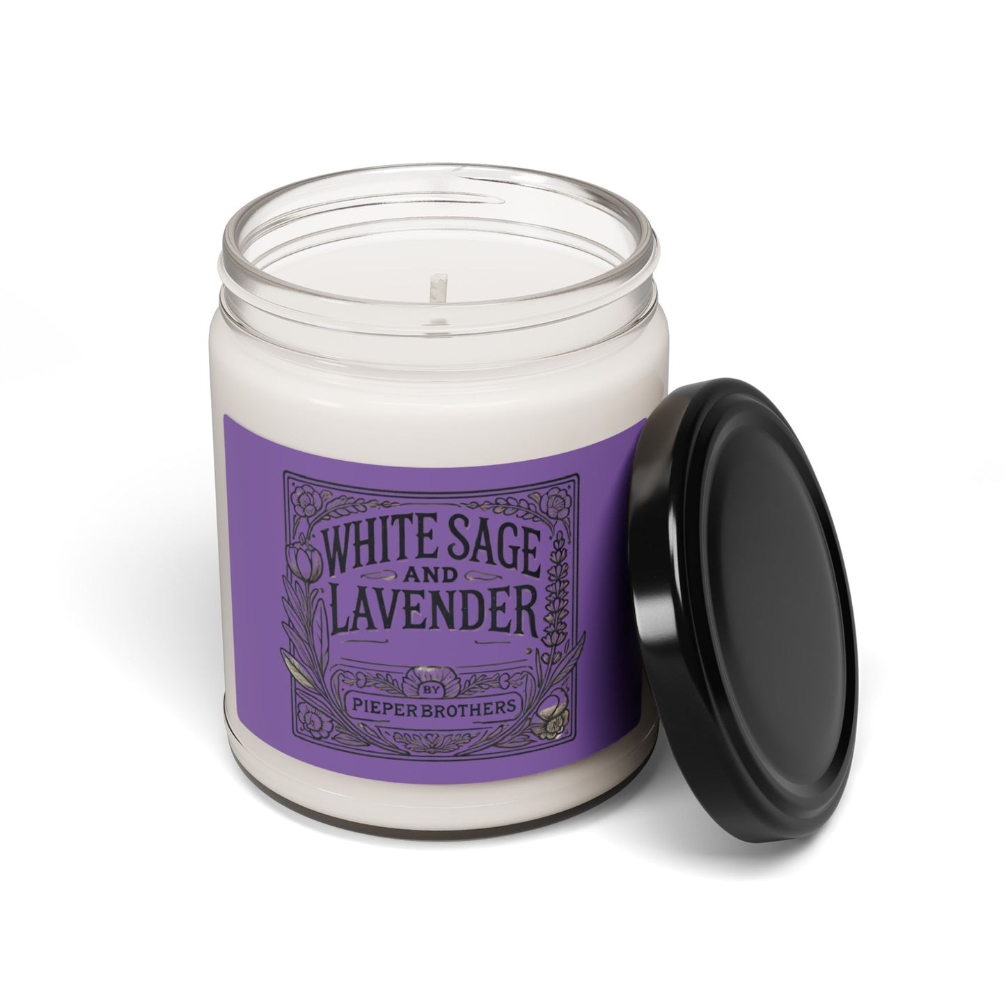 White Sage & Lavender Scented Soy Candle, 9oz