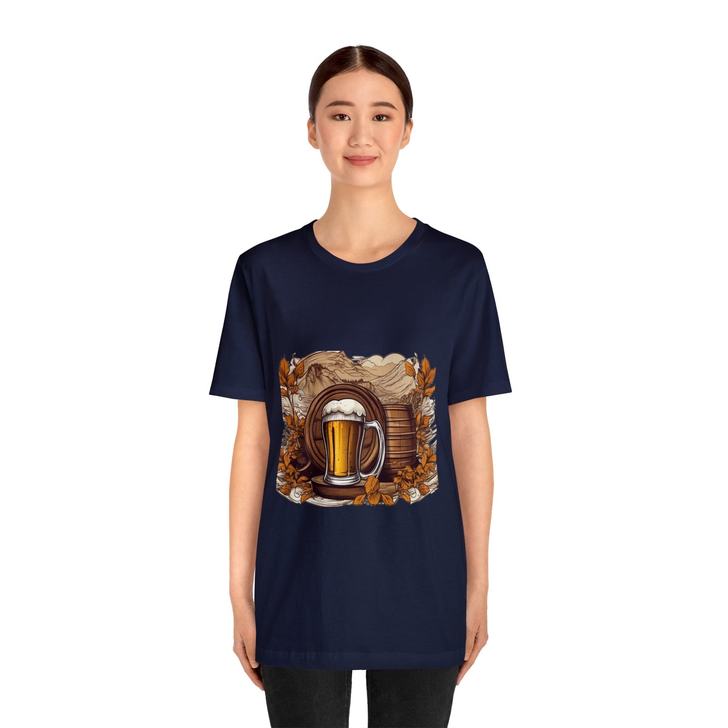 Unisex Jersey Short Sleeve Tee Fall Beer T- Shirt