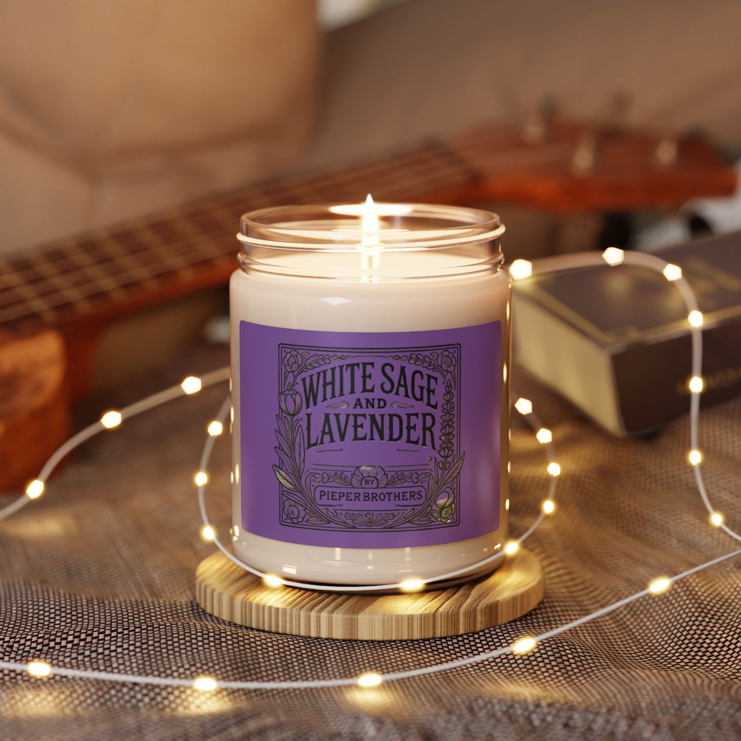 White Sage & Lavender Scented Soy Candle, 9oz