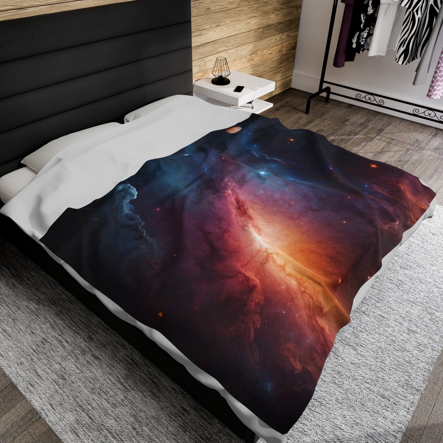 Velveteen Plush Blanket Outer Limits Space