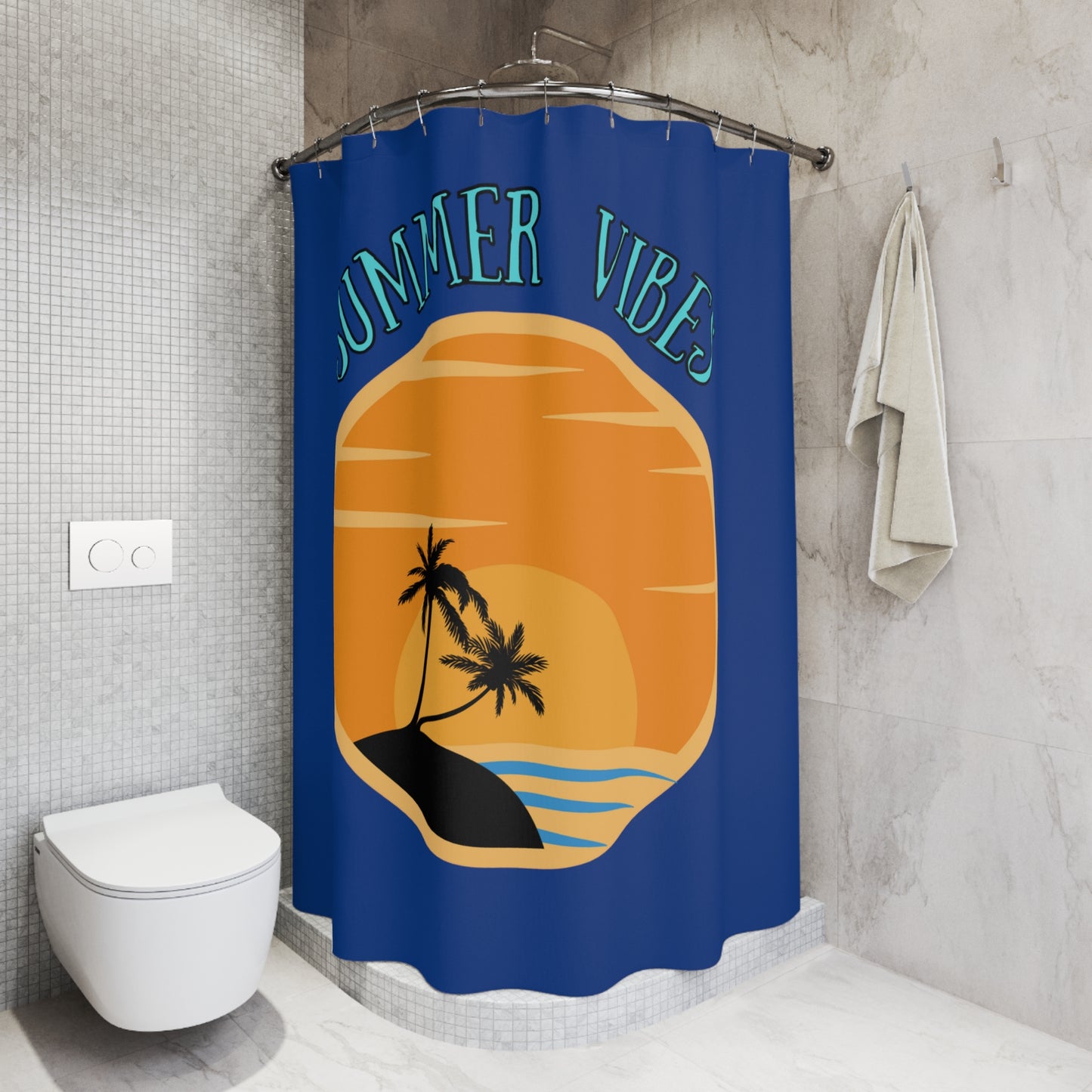 Polyester Shower Curtain Summer VIbes