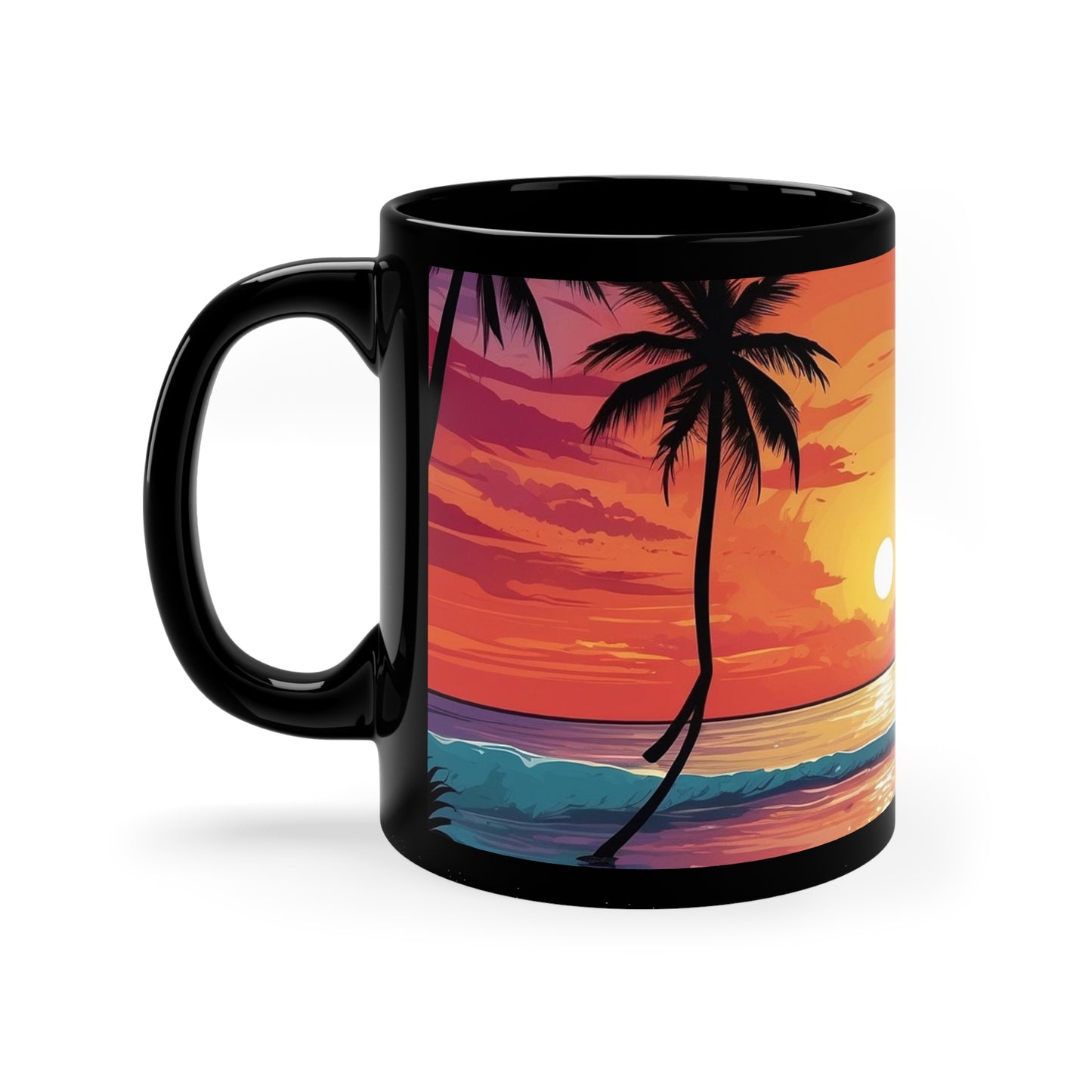 11oz Black Mug Beach vibes