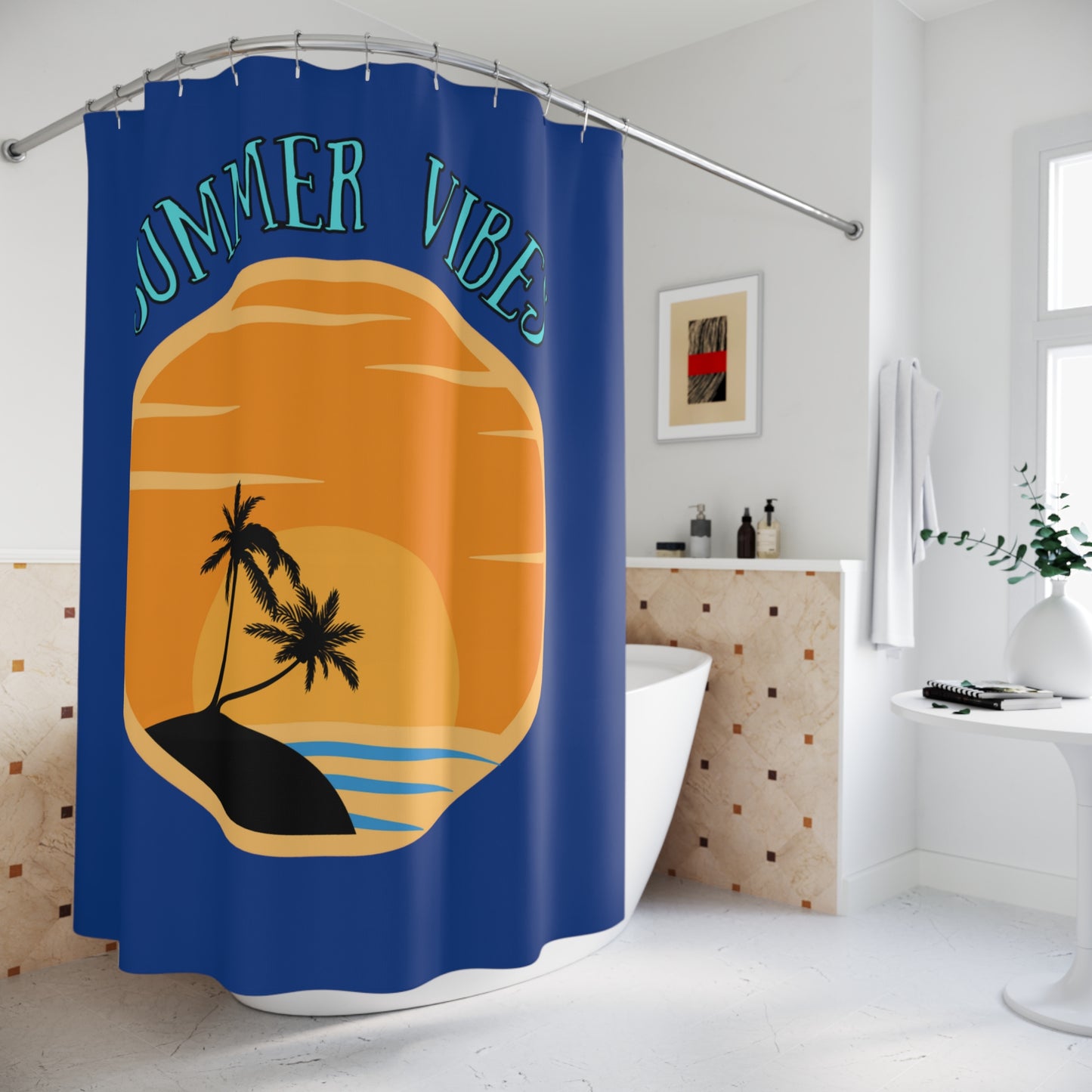 Polyester Shower Curtain Summer VIbes