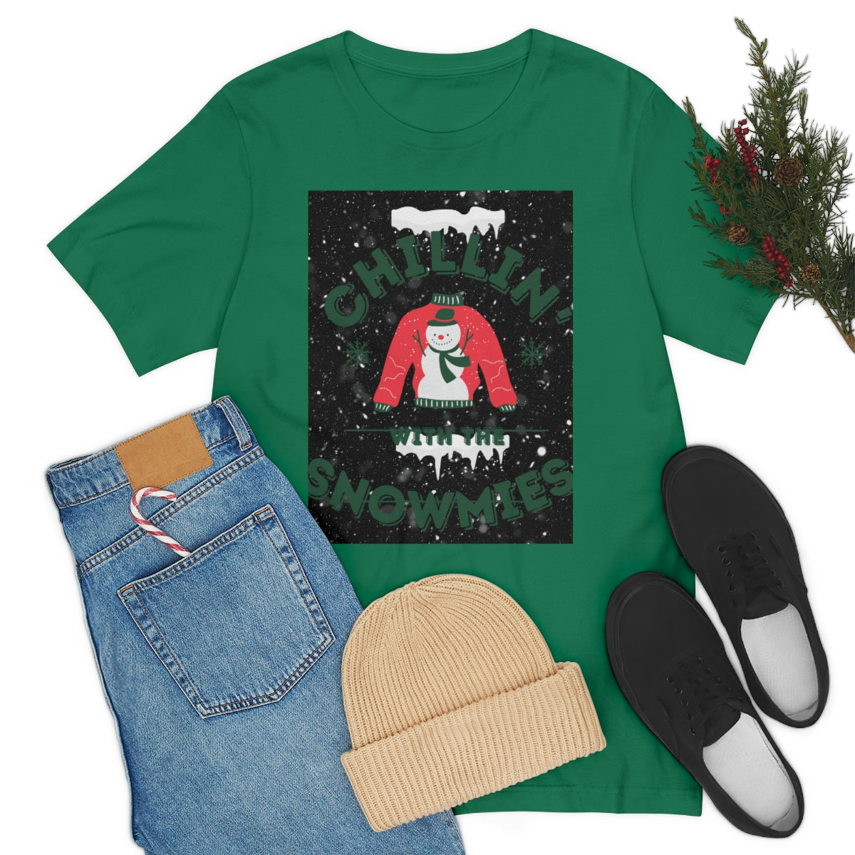 Unisex Jersey Short Sleeve Tee Chillin with the Hommies Xmas shirt