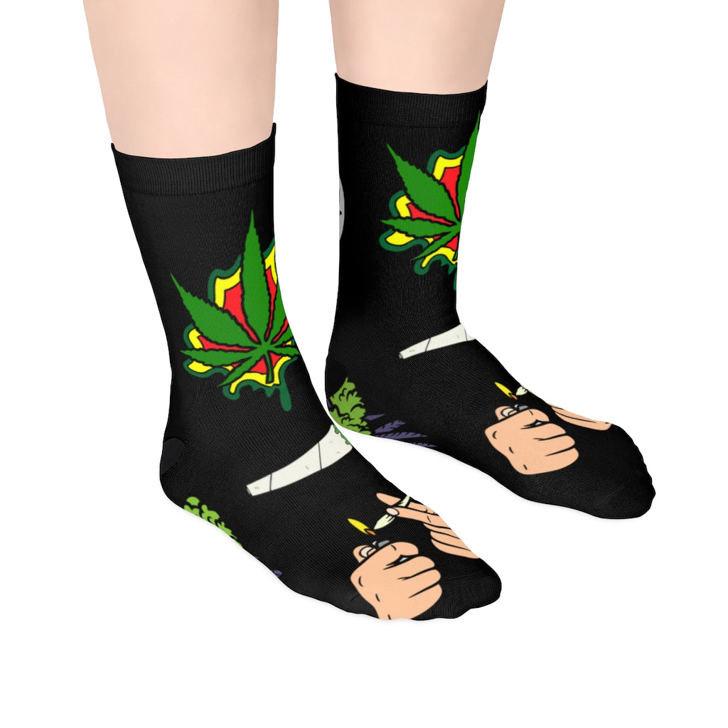 Copy of Unisex Socks Weed socks green time (black color socks)