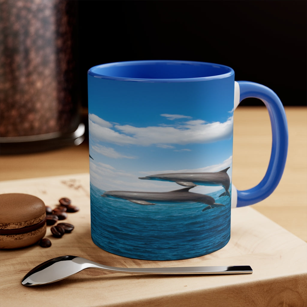 Colorful Accent Mugs, 11oz dolphin mug