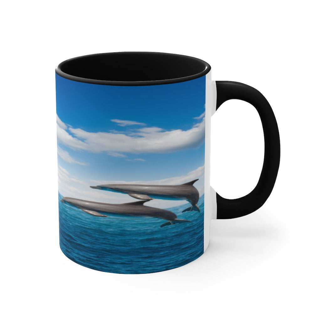 Colorful Accent Mugs, 11oz dolphin mug