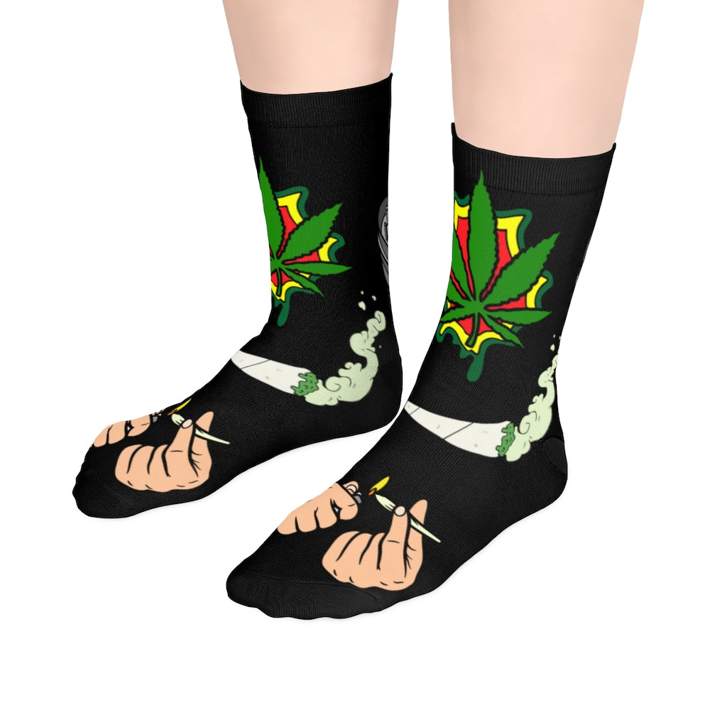 Copy of Unisex Socks Weed socks green time (black color socks)