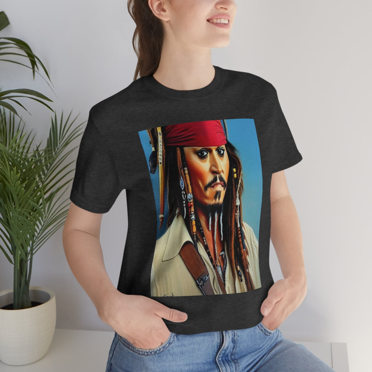 Unisex Jersey Short Sleeve Tee Cap Jack AI Art