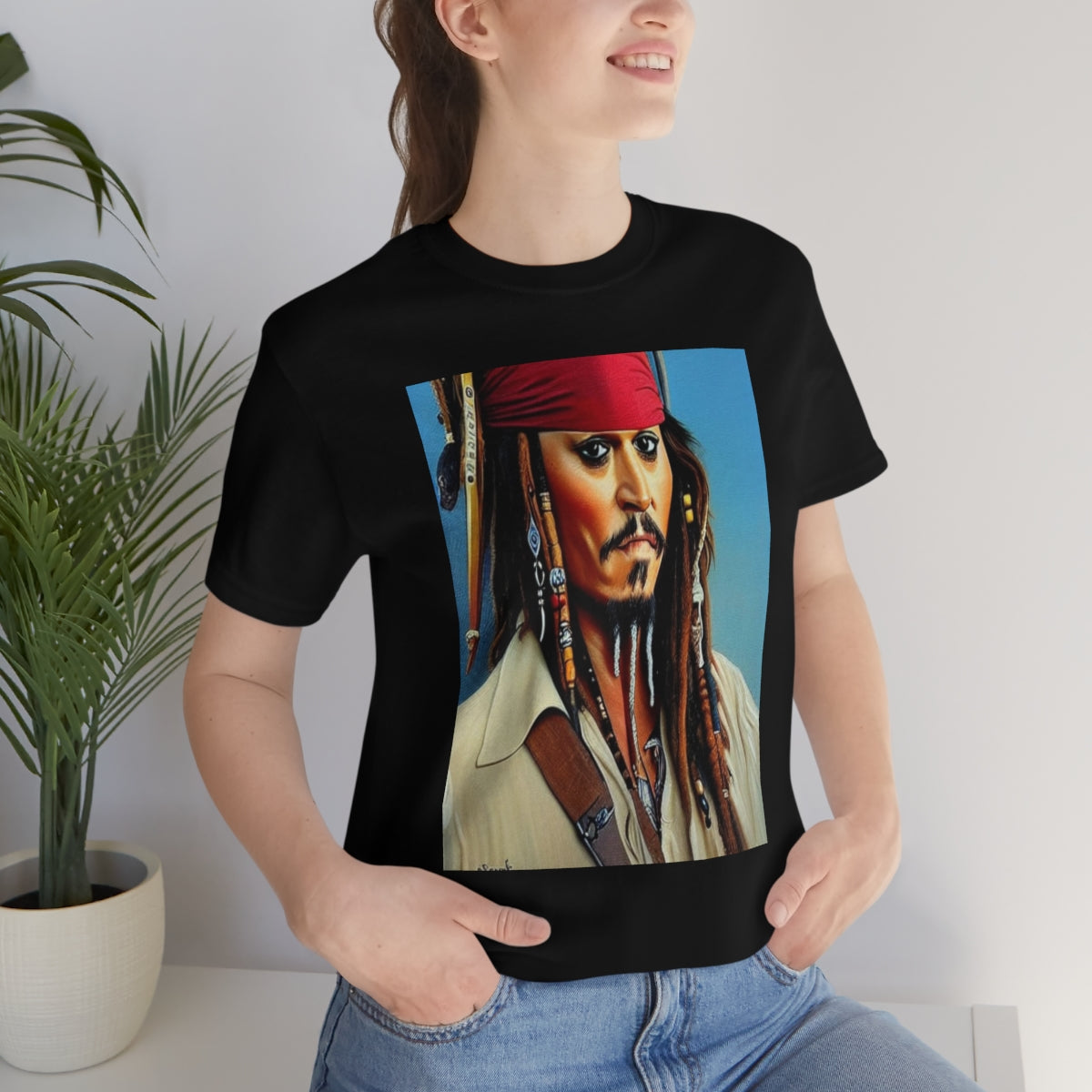 Unisex Jersey Short Sleeve Tee Cap Jack AI Art