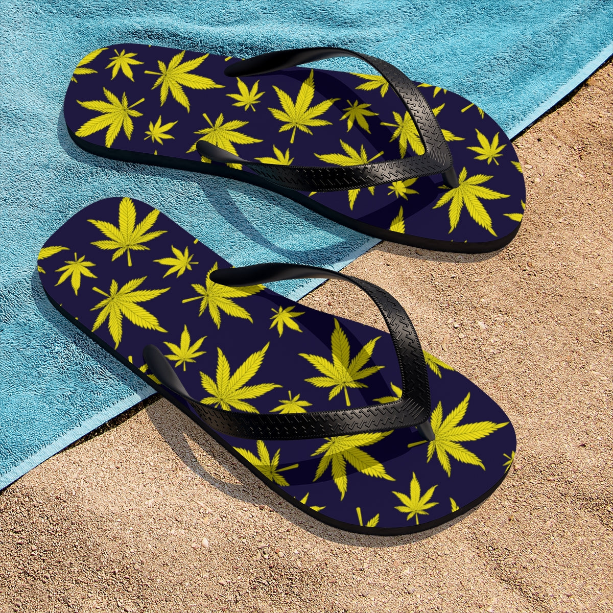 Unisex Flip-Flops cannabis flowers