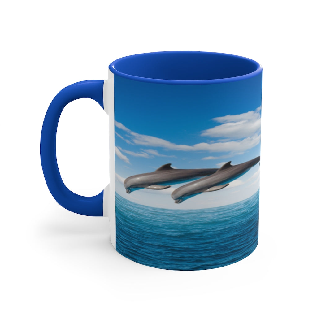 Colorful Accent Mugs, 11oz dolphin mug