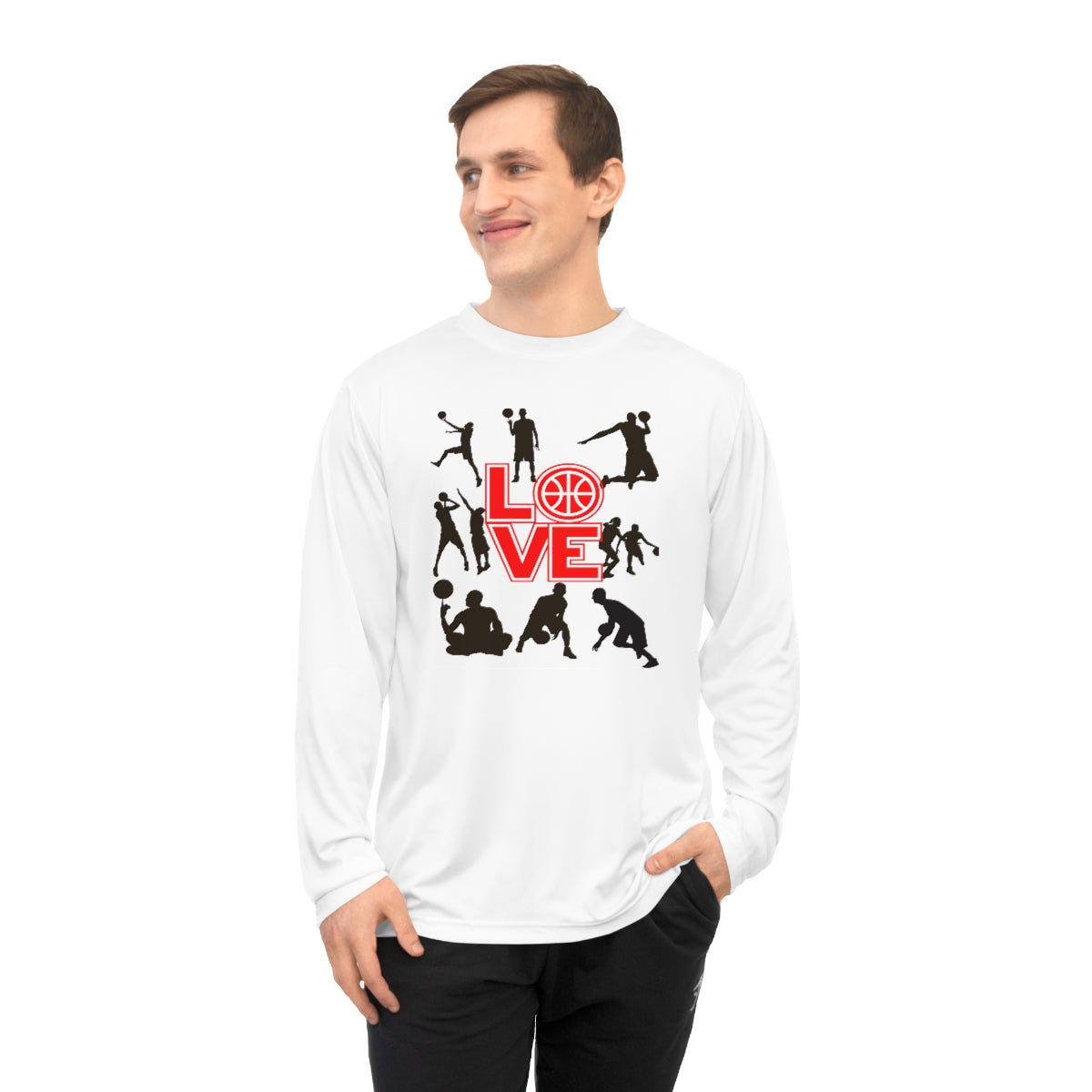 Unisex Performance Long Sleeve Shirt Love Basketball