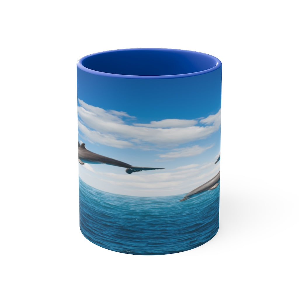 Colorful Accent Mugs, 11oz dolphin mug