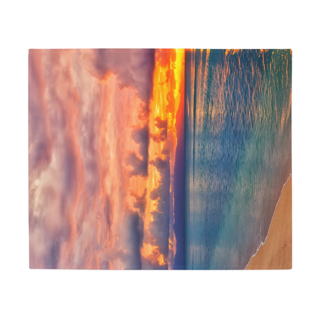 Plush Fleece  Beach Sun Set Blanket