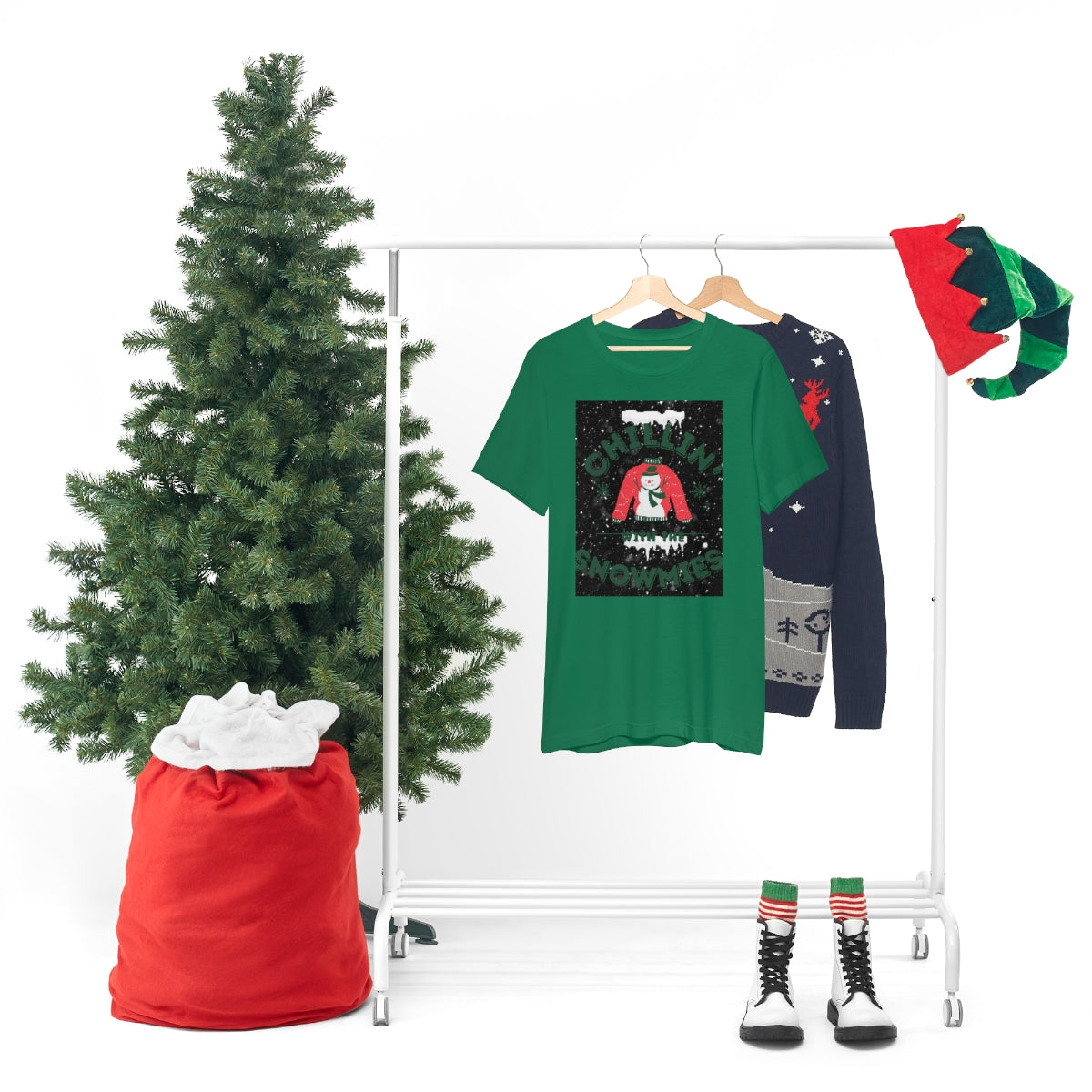 Unisex Jersey Short Sleeve Tee Chillin with the Hommies Xmas shirt