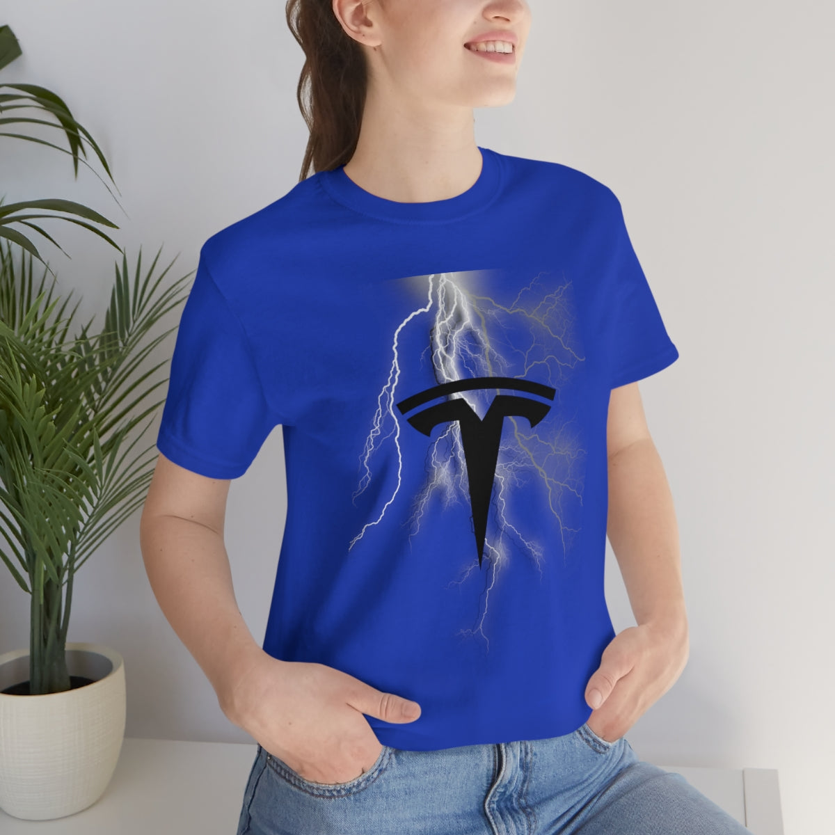 Unisex Jersey Short Sleeve Tee Tesla Lightning