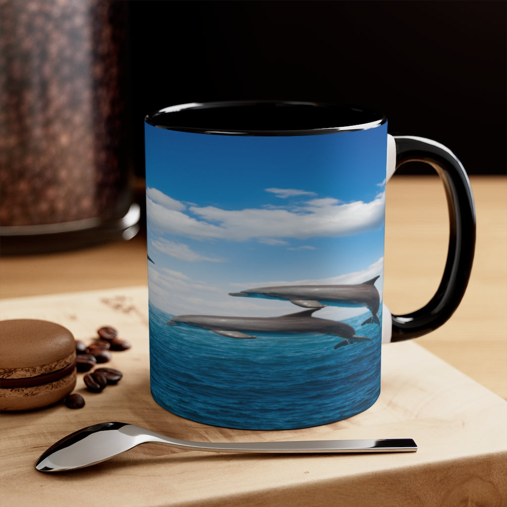 Colorful Accent Mugs, 11oz dolphin mug