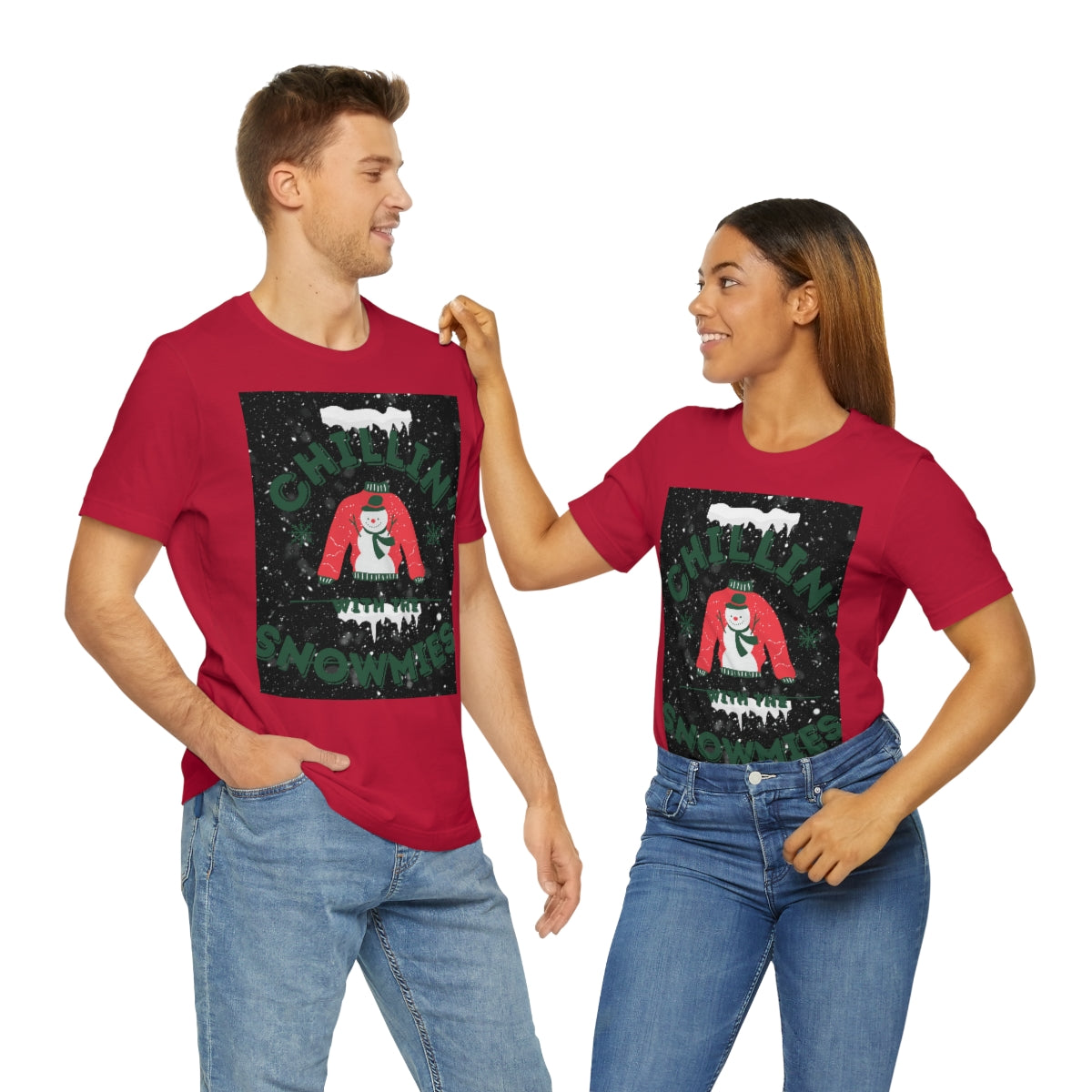 Unisex Jersey Short Sleeve Tee Chillin with the Hommies Xmas shirt