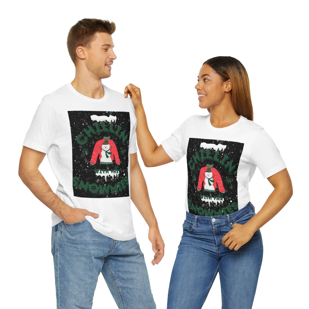 Unisex Jersey Short Sleeve Tee Chillin with the Hommies Xmas shirt