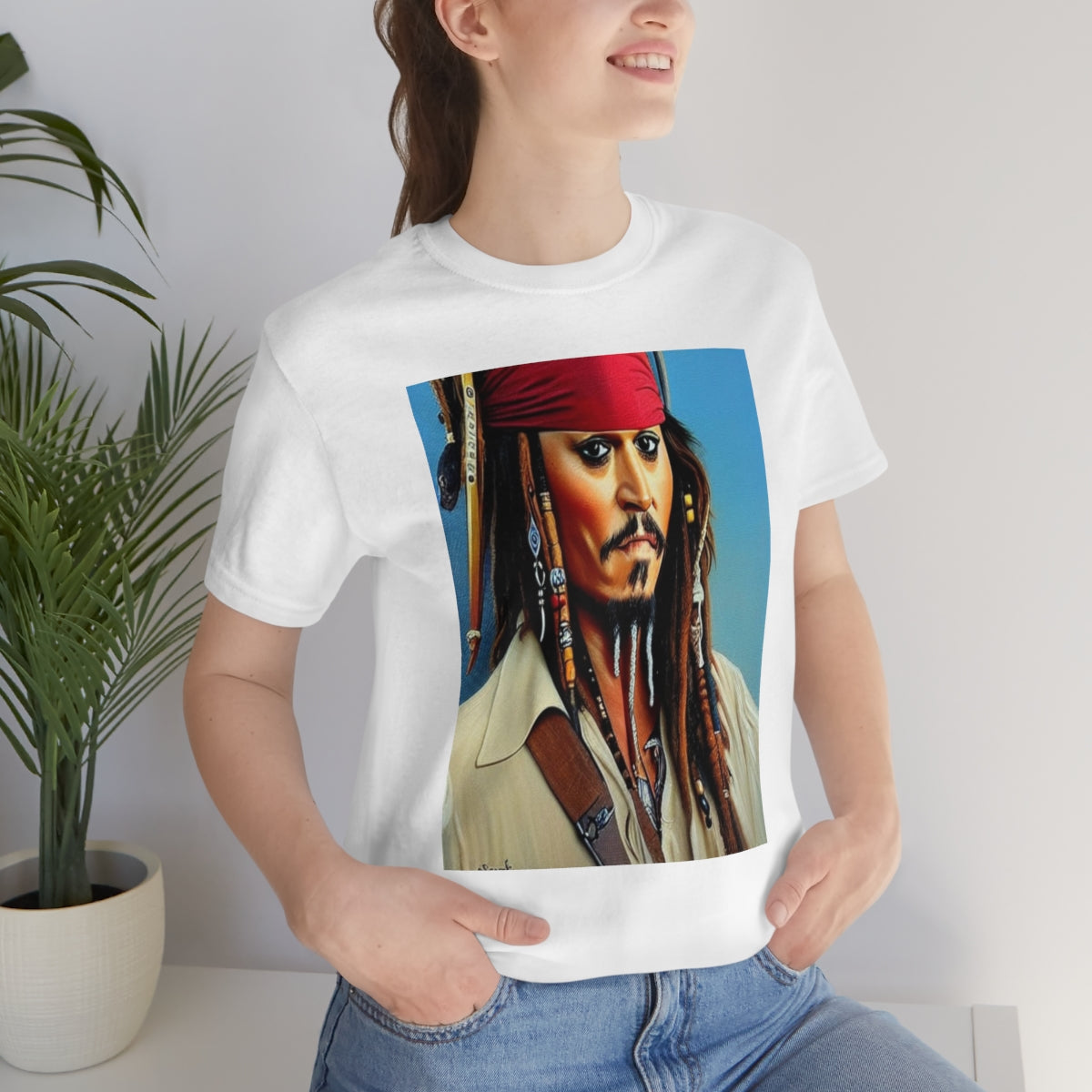 Unisex Jersey Short Sleeve Tee Cap Jack AI Art