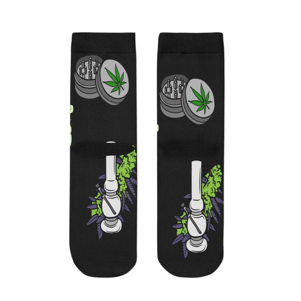 Copy of Unisex Socks Weed socks green time (black color socks)