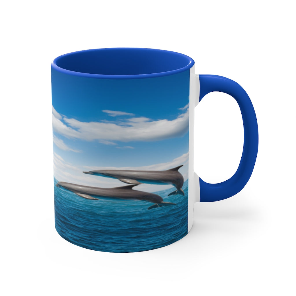 Colorful Accent Mugs, 11oz dolphin mug