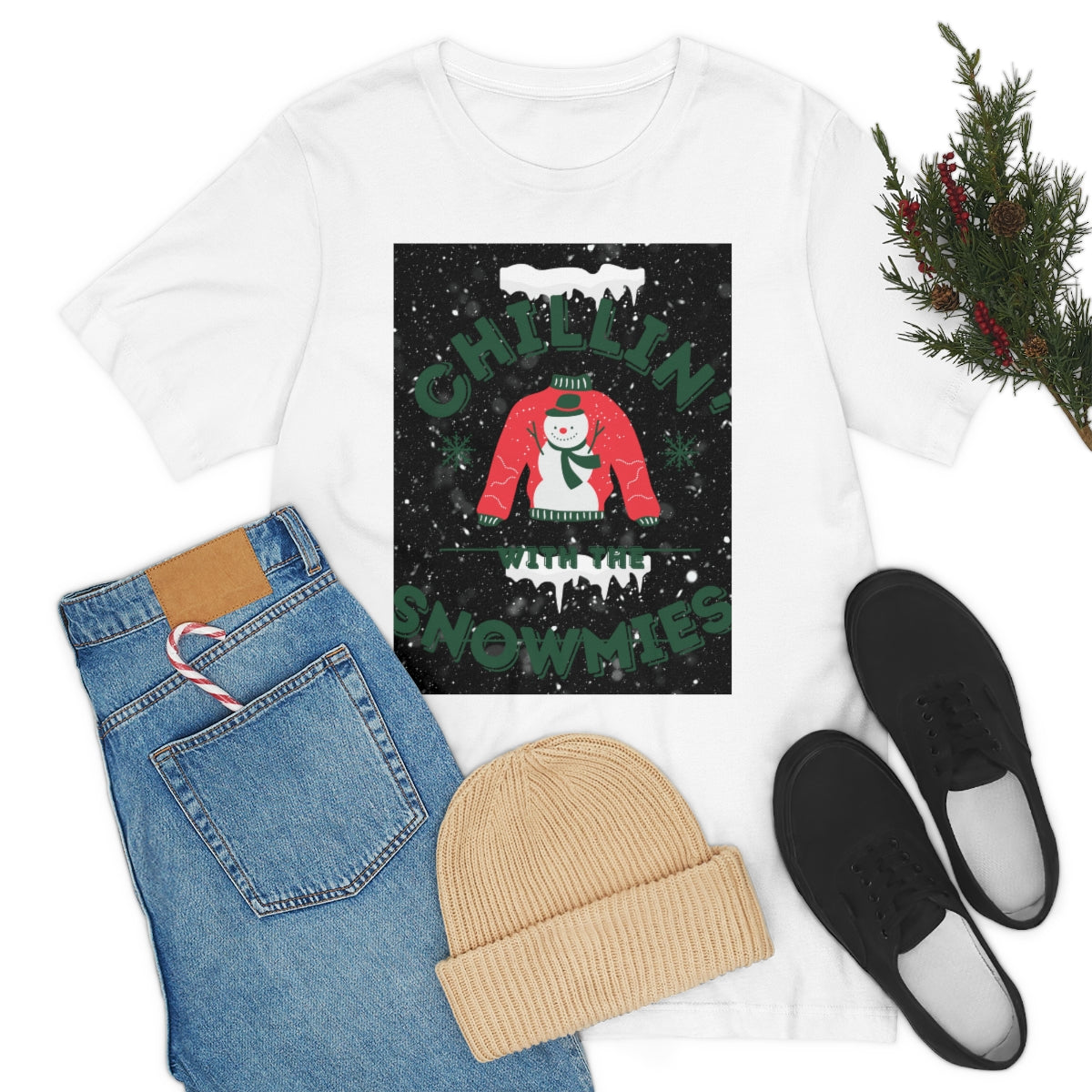 Unisex Jersey Short Sleeve Tee Chillin with the Hommies Xmas shirt