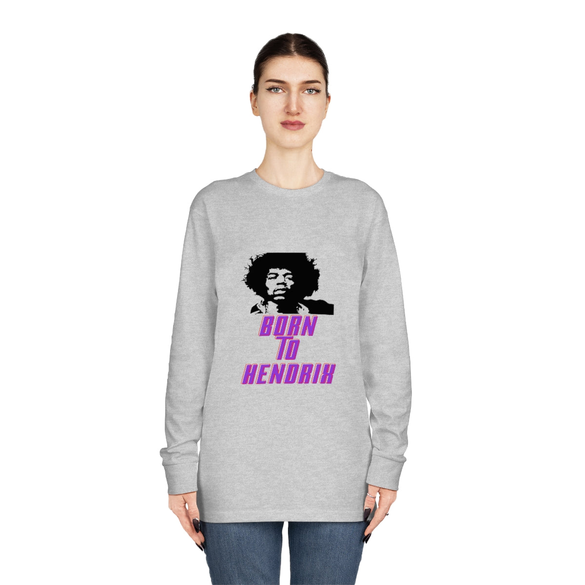 Long Sleeve Crewneck Tee born to hendrix