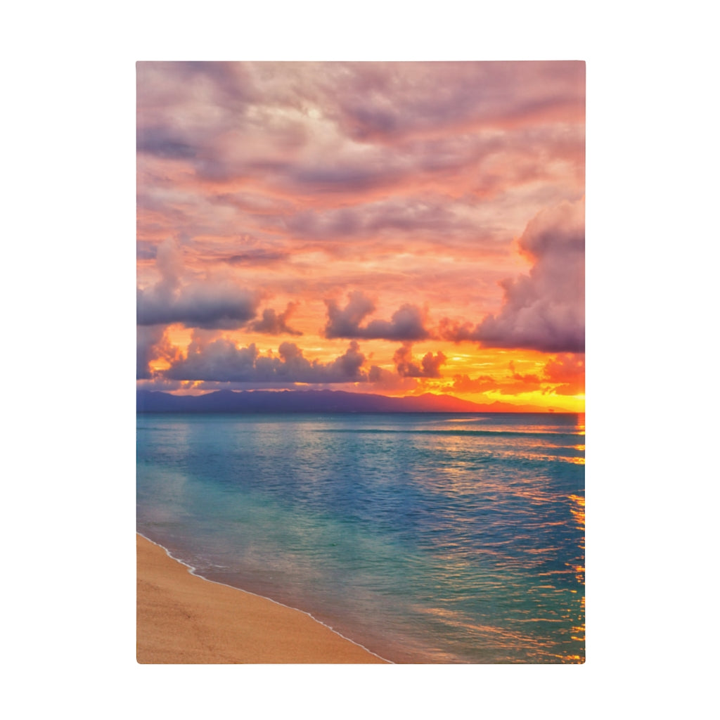 Plush Fleece  Beach Sun Set Blanket