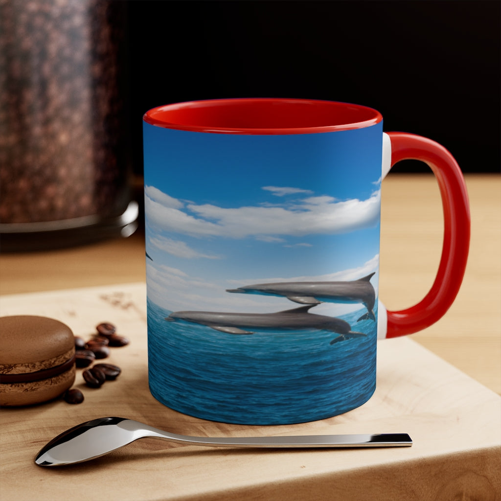 Colorful Accent Mugs, 11oz dolphin mug