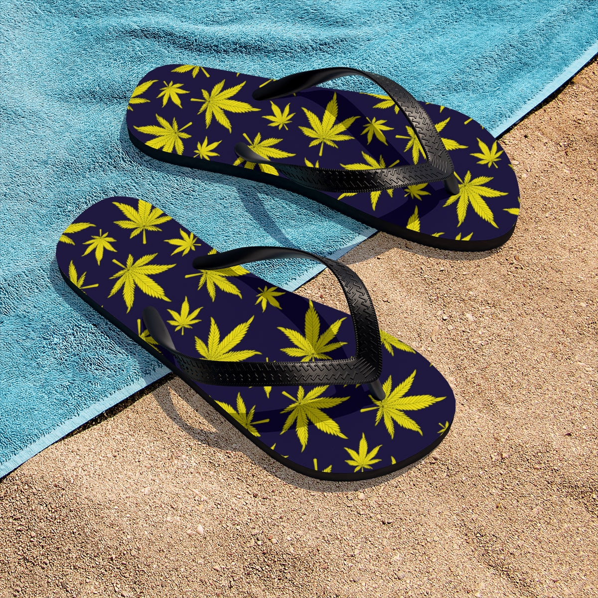 Unisex Flip-Flops cannabis flowers