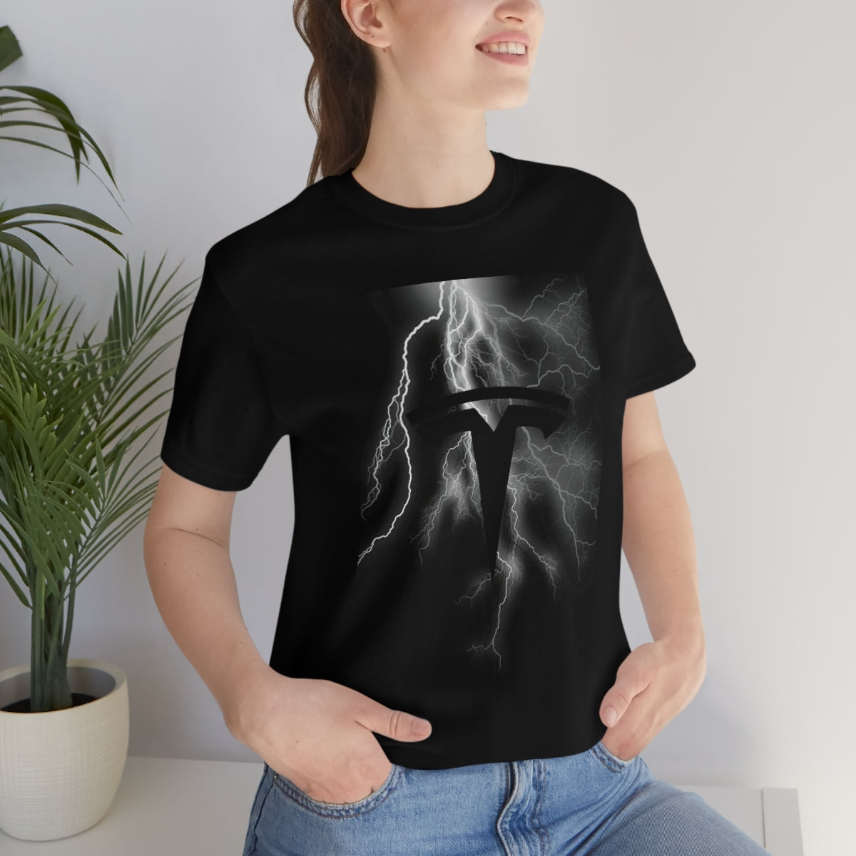 Unisex Jersey Short Sleeve Tee Tesla Lightning