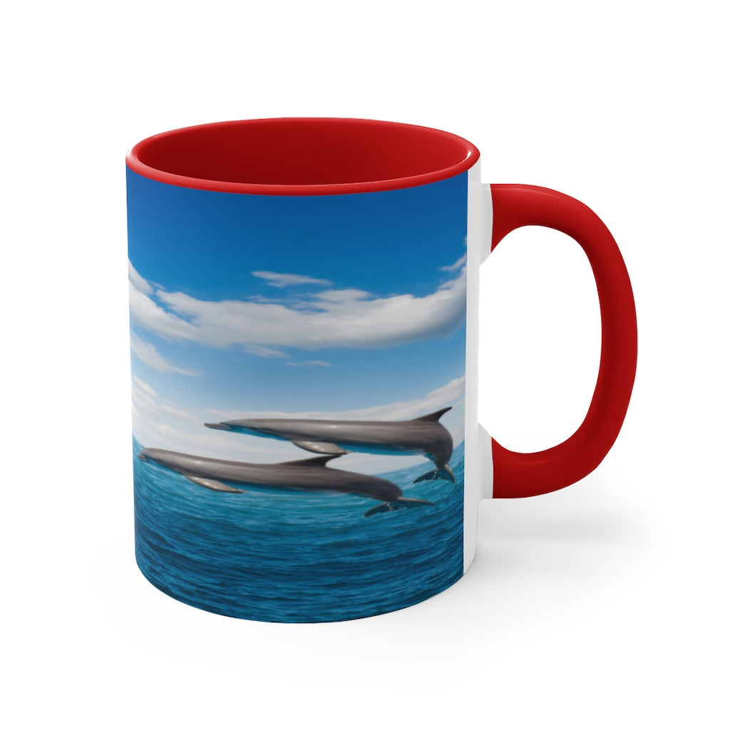 Colorful Accent Mugs, 11oz dolphin mug