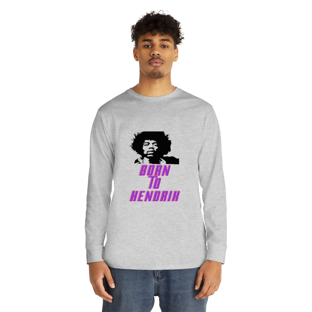 Long Sleeve Crewneck Tee born to hendrix