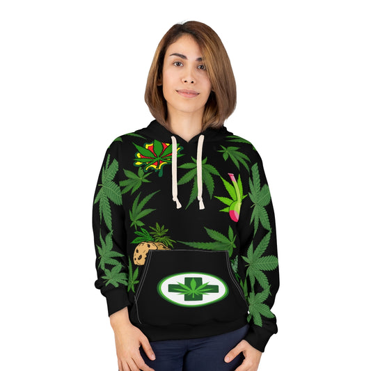 AOP Unisex Pullover Hoodie Ganja Hoodie