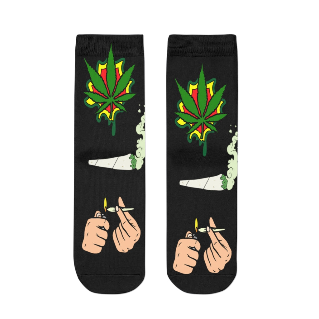 Copy of Unisex Socks Weed socks green time (black color socks)