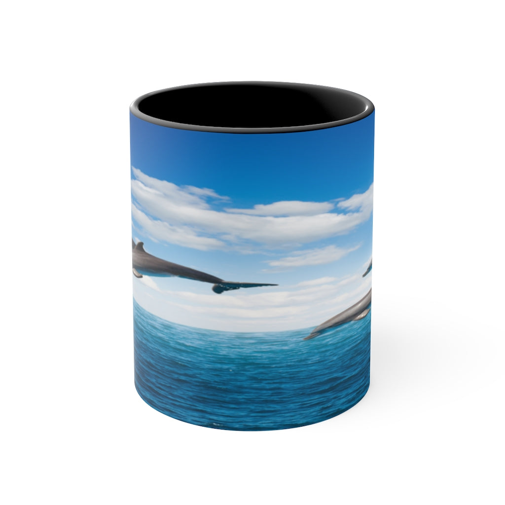 Colorful Accent Mugs, 11oz dolphin mug